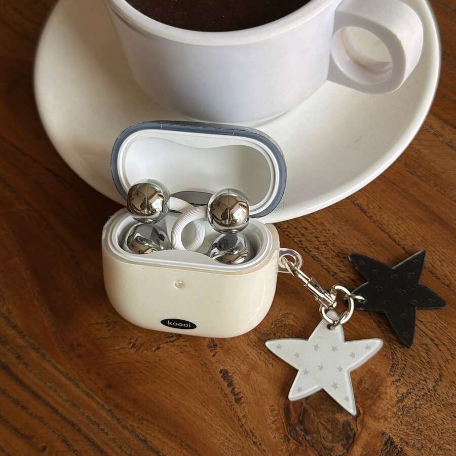 Ins Style黑色星形耳机保护套，适用于华为FreeBuds 7i、FreeBuds 5i、FreeBuds Pro 4、Galaxy Buds 2无线蓝牙耳机保护套