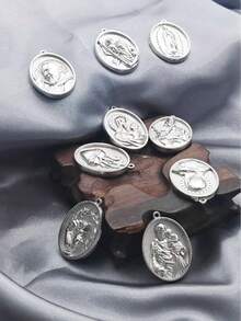 1pc Bohemian Style Multi-Element Necklace Pendant, Suitable For Different Occasions And Daily Wear - Silver - View 2