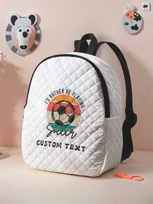 1pc Customized Cute Bear Pattern Rhombus Backpack, Can Be Customized According To Your Unique Design, Very Suitable For Children, Print Your Own Name Or Print Your Sister's And Classmates' Names As A Gift To Give To Others - Multicolor - View 2