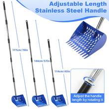 2-In-1 Chicken Manure Shovel And Rake, Ergonomically Gripped, With Handle, Used For Cleaning Chicken Coops And Pet Waste, Durable Sand Screen Garbage Shovel For Chicken Coops And Small Farm Animals, Adjustable Length (45in-70in) - A - View 4