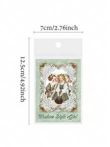 30 Sheets/Bag, Gorgeous Vintage-Style PET Stickers Featuring Sweet-Style Characters In Dresses. Perfect For A Variety Of Uses, Including DIY Crafts, Scrapbooking, Journals, DIY Gift Cards, And Other Handmade Projects. Scrapbook Supplies - Sticker - View 2