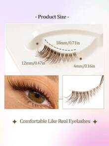 Asiteo ﻿5 Pairs Brown Lashes Half Eye Lashes Natural Look Cat Eye Lash, 3D Short Soft Faux Mink Eyelash -Reusable Volume Extended Tail Eyelash Corner Eyelashes, Strip Lashes,Lashes,Eyelashes,Fake Lashes, Lashes Corner Eyelash , Suitable For Daily Wear - Brown - View 6