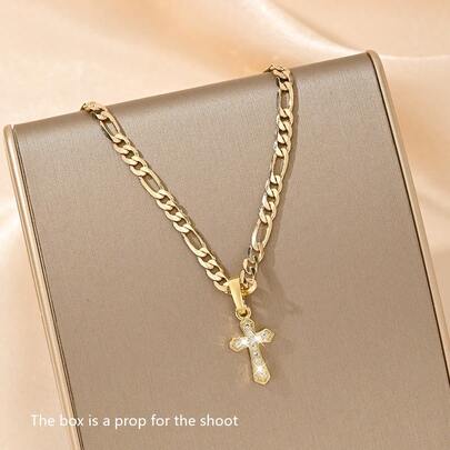 Dây chuyền thánh giá cho bé gái, đính đá Zirconia lấp lánh, mạ vàng 14k, chống oxy hóa và không dễ phai màu. Thiết kế đơn giản và tinh tế với tay nghề chế tác tỉ mỉ, thoải mái khi đeo. Món quà hoàn hảo dành cho con gái, thiếu nữ và bạn bè, mang ý nghĩa tôn giáo và trang trí ngọt ngào.