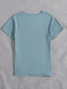 客製化女款T恤 DIY 粉絲球衣，可客製照片、臉部、姓名與圖案，可選擇大尺碼以穿著更寬鬆，夏季款 - 藏蓝色 - 查看 4
