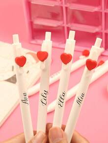 Bút bi bấm hình trái tim có thể tùy chỉnh, viết trơn tru, phù hợp cho các cặp đôi, bạn bè, học sinh, thi cử, thiết kế thẩm mỹ chất lượng cao, phong cách INS. - Nhiều màu - Xem 2