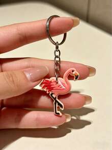 10pcs Cute Durable Pink Flamingo Keychains, Creative Fashion Acrylic Pendant Keychains, Suitable For Daily Carry, Car Keys, Wallets, Backpacks, Office, Travel Enthusiasts, Home Organization, Party Gifts Gifts For Mother, Father, Graduation, And Teacher - Multicolor - View 4