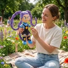 Lily Lovebraids 毛绒娃娃，可爱 Poppy 5 女孩毛绒娃娃，适合作为儿童复活节、儿童节、圣诞节和生日礼物，游戏粉丝收藏毛绒玩具 - 彩色 - 查看 8