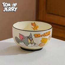 TOM AND JERRY. Cheese Bowl Set - Bring Classic Cartoon Fun To Your Dining Experience | Ceramic Bowls With Adorable Cartoon Patterns, Suitable For Breakfast And Dinner - Durable And Dishwasher , Start Your Day With A Lovely Cartoon Bowl Atmosphere In The Kitchen! - Multicolor - View 11