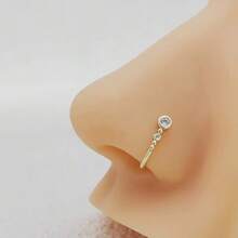 1 chiếc khuyên mũi giả hình quả bầu bằng đồng đính đá Zirconia thanh lịch, thích hợp làm quà tặng cho phụ nữ dự tiệc đêm. - Nhiều màu - Xem 8