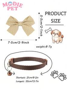 3pcs Cute & Fashionable Polka Dot Bow Tie And Flower Combination Pet Collar Set, Joyful For Cats And Dogs - Multicolor - View 7
