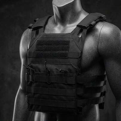Lightweight Tactical Vest With Padded Shoulders, MOLLE System, Suitable For Men And Women, Outdoor Combat, Weight Training, CrossFit, Tactical Gear, Outdoor Sports Accessories, Paintball Equipment