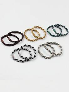 (10 chiếc/thẻ) Dây buộc tóc bện nhiều màu, phù hợp cho cả nam và nữ, dùng để buộc tóc đuôi ngựa, dây chun buộc tóc, dây buộc tóc chống trượt, phụ kiện tóc bền chắc, độ đàn hồi cao, dây buộc tóc thắt nút. - Nhiều màu - Xem 6