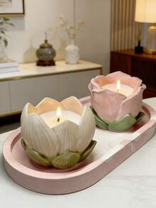 1pc Lotus Shaped Candle Mold Silicone Candle Mold, Suitable For DIY Tea Candle, Scented Candle, Resin Crafts And Jewelry Box, Elegant Floral Home Desktop Car Decor Holiday Gift Silicone Mold - A - View 6
