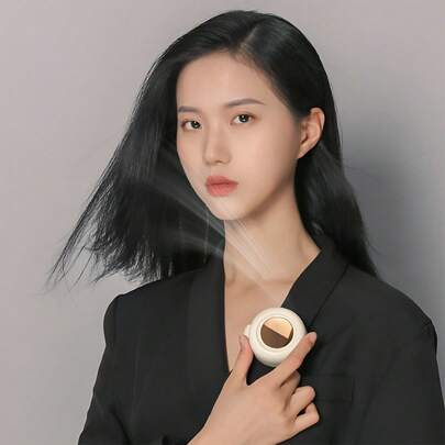 مروحة كهربائية صغيرة محمولة بدون شفرات، مناسبة للأنشطة الخارجية، قابلة للضبط على 3 سرعات، قابلة للتعليق والتدوير، تشغيل هادئ للغاية، يمكن تعليقها على الياقة أو الخصر، بطارية ليثيوم قابلة للشحن عبر USB، مثالية للتخييم