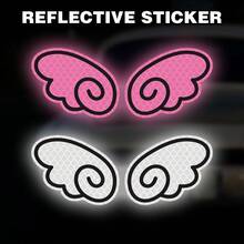 1个可爱天使翅膀贴纸 - 粉色和白色，自粘防刮贴纸，易于粘贴和移除，适用于汽车、摩托车配件，趣味图案，耐用乙烯基材质，笔记本电脑、冰箱等，可移除装饰贴纸 - 1件 - 查看 6