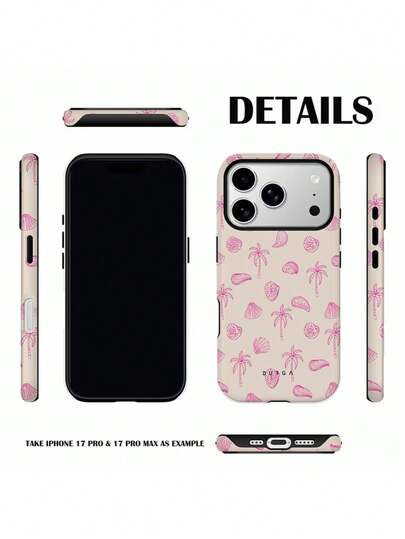 Funda protectora duradera con patrón de árbol de coco en estilo "Burgi Old Money" para iPhone 16/15/14/13/12 Pro Max, regalo para ella y su pareja