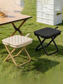 1pc Outdoor Thick Folding Stool, Portable Compact Footrest Seat, Sturdy & Stable, Suitable For Camping, Fishing, Sketching, Indoor & Outdoor Use, Comfortable Foldable Small Chair For Commuting, Picnic - Multicolor - View 4