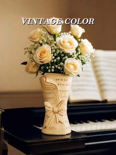 Bình hoa trang trí kiểu Bắc Âu cổ điển hình nơ báo, màu trắng/trắng ngà, chất liệu nhựa resin sáng tạo. Thích hợp để trang trí phòng, nhà cửa, văn phòng và căn hộ sinh viên, sân vườn, treo cờ, chậu hoa, hồ bơi, bình hoa, đựng đồ, trang trí đám cưới, trang trí nhà cửa, đựng trang sức, trang trí tiệc tùng và làm quà tặng cho gia đình và bạn bè (không cần điện).