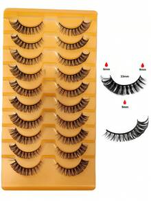 10 Pairs Messy Style European And American False Eyelashes, Makeup Artist Use, Suitable For Asian And Mixed-Race, Thick And Curly - View 5