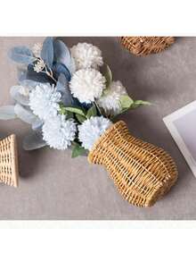 手工编织花瓶，精美手工编织花瓶，塑料藤编花瓶，客厅花瓶，橱柜干花花瓶，创意装饰，手工艺品，家居装饰道具 - 均碼 - 查看 10