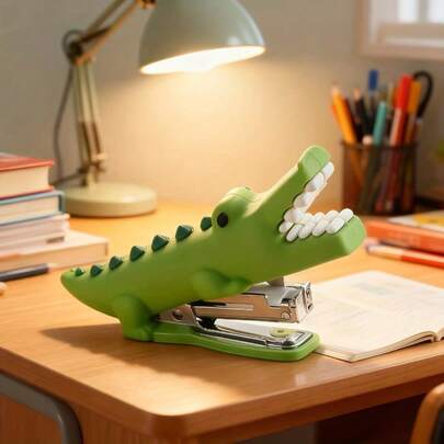 1 Pc Cartoon Unicorn Cute Mini Stapler, Macaron Color, Creative Stapler With Alligator Appearance, Decorative And Practical, Suitable For Students And Office Workers