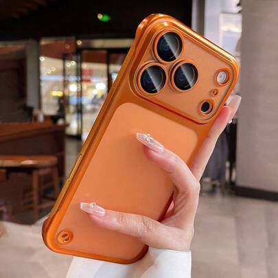 Luxury Borderless Design Transparent Matte Phone Case For IPhone 17 Pro Max 17 Pro 16 15 14 13 12 Pro Max 12 Frosted Semi-Transparent Lens Protection Solid Color Frame Cover