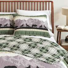 2-Piece Reversible Rustic Lodge Bedspread Quilt with 1 Sham. All-Season Quilt Set. Twin/Twin XL Salt Creek - Patchwork forestal - Ver 7