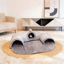 3-In-1 Cozy Cat Tunnel Bed - Play Mat And Warm Nest, Non-Slip Bottom, Suitable For Small To Medium Cats, Rabbits And Hamsters - Multicolor - View 5