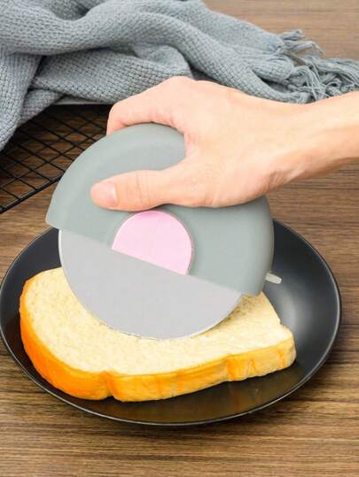 1 chiếc dụng cụ nhà bếp bằng thép không gỉ màu hồng, có thể tái sử dụng, dụng cụ cắt bánh pizza/bánh kếp hình tròn sáng tạo.