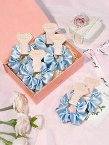 1/3pcs Silk Hair Scrunchies Bridesmaid Proposal Gifts Silk Hair Bands, Suitable For Bachelorette Party Favors, Wedding Hair Accessories Suitable For Bridal Party, Bachelorette Party Favors, Wedding Party Supplies, Birthday Party, Graduation Season - / - View 3