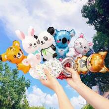20pcs Cartoon Animal Wrist Balloons, Including Bear, Rabbit, Frog And Fox, Perfect For Forest Theme Birthday Party Decoration - View 5