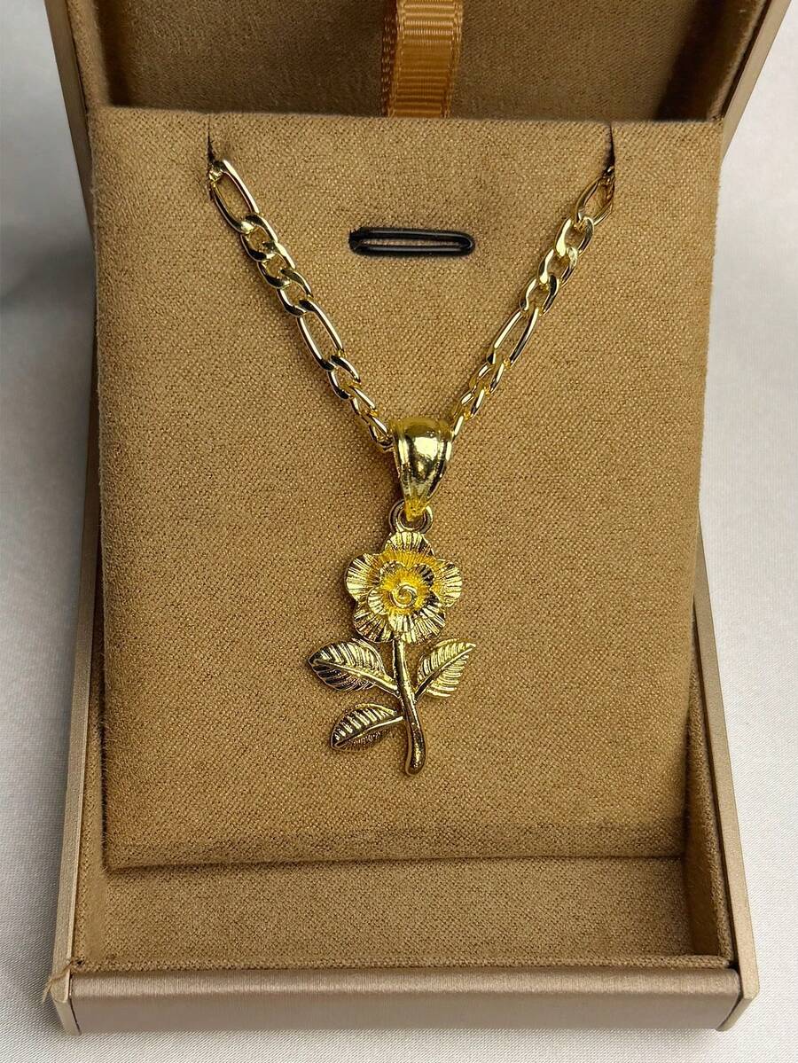 1pc Flower Pendant Necklace, Perfect Mother's Day Gift For Mom - Flower Necklace - View 1