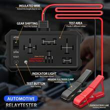 Automotive Relay Tester - 4 & 5 Pin 12V/24V Auto Diagnostic Tool, Small Handheld DIY Car Tester With Battery Clips, Relay Testing Kit, Electrical Systems Tool - Black - View 7