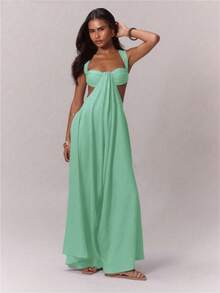 Wt-Casual Style New Model, Lace-Up Strap  Jumpsuit For Girls - 米白色 - 查看 7