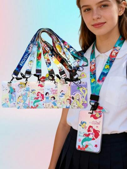 3/2/1 Set Cartoon Student Campus Card Holder Set, Long Lanyard ID Badge Holder Set, Card Protector Set, Metro/Bus Card Set, Campus Card Set, Kindergarten Card Set, Back To School Student ID Set [Lanyard+Clip], Card Holder Set + Lanyard "Campus...Photo Frame, Student Stationery Meal Card, Bus Card Set"