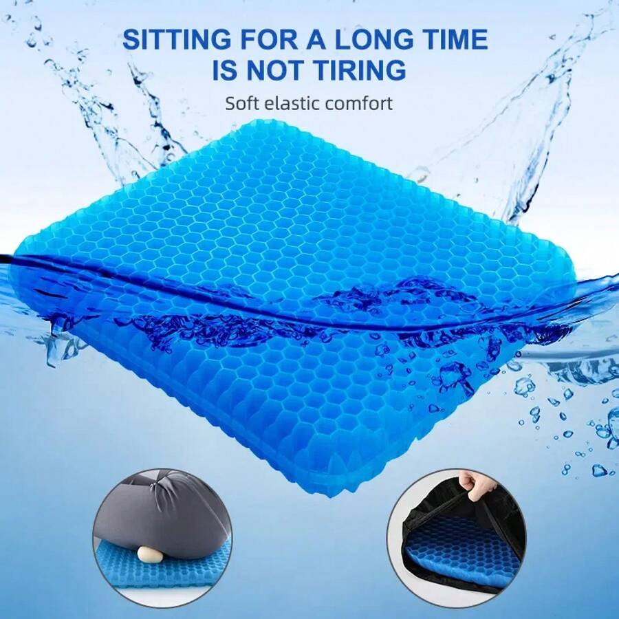 Gel Cushion Summer Breathable Honeycomb Design Pressure Relief Back Tailbone Pain - Home Office Wheelchair Chair - 方形厚 550 - 查看 1