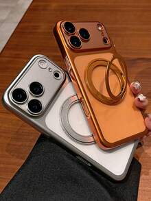Luxury Frosted Translucent Thin Plating Candy Matte Camera Protection Phone Case Compatible With IPhone 17 Pro Max 17 Pro 16 15 14 13 12 Pro Max 14 15 16 Plus 17 16 15 14 360° Rotating Stand Shockproof Bumper Cases Cover Dundas - Silver - View 6