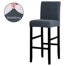 Short Back Bar Chair Cover Jacquard Waterproof Bar Stool Seat Covers Elastic Stretch Dustproof Slipcovers Banquet - Multicolor - View 17