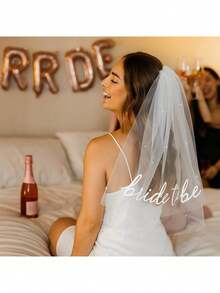 1PC Bride To Be Sash Veil ,Bachelorette Party Accessories, Bridal Shower Decorations, Engagement Gifts For Bride Suitable For Graduation Decorations,Bride Stuff For Bachelorette Party,Wedding Dress For Bride,Tulle,Party Favors For Adults,Party Favors,Wedding,Bride,Wedding Items,Wedding Decor,Bride Stuff,Bridal Shower - Multicolor - View 2