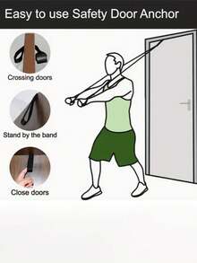 1 pieza Sistema de anclaje de puerta de alta resistencia con bandas de resistencia - Cuerda ajustable Equipo de gimnasio para dominadas, jalones de lat, ejercicios de Body superior y abdomen - Entrenador de resistencia montado en la puerta (sin barras/hardware) - Accesorios de equipo de fitness de yoga Bandas de resistencia Barra de manija Estación de fijación Polea de fitness Correa de ejercicio Accesorios de entrenamiento de gimnasio en casa Equipos de entrenamiento - Multicolor - Ver 7