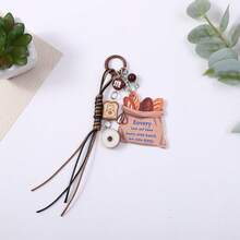 3 Móc khóa acrylic hình đồ ăn Mỹ cổ điển, gấu bông, bánh mì pizza, túi xách thời trang, mặt dây chuyền, phụ kiện túi xách. - Nhiều màu - Xem 10