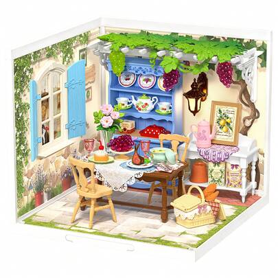 Robotime Super Creators DIY Plastic Mini House Building Set - 3D Puzzle With LED Lights, Compatible With Mini Figures, Multiple Themes Available, Suitable For Teenagers And Adults, Beautiful Home Décor, Ideal Christmas Or Birthday Gift, Kids Toys, Toys For Girl
