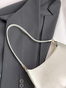 1 pieza Bolso Hobo de cuero patentado, bolso de hombro brillante estilo Y2K, bolso ligero, bolso compacto para uso diario, bolso versátil casual para ir y venir, perfecto para chicas/estudiantes/jóvenes, para ir y venir diario, compras - Multicolor - Ver 12