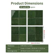 Azulejos adhesivos de pared cuadrados autoadhesivos de gel 3D, resistentes al calor y al agua, para cocina y baño - A - Ver 7