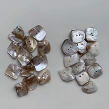 10pcs Asymmetrical Natural Shell Buttons With 2 Holes, Suitable For DIY And Clothing Accessories - 10pcs - View 5
