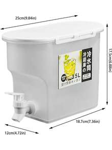 DeTODO Dispensador de Bebidas de Plástico de Gran Capacidad de 3.5 L Con Grifo, Gran Recipiente, Fabricante de café/té/bebida con hielo, decoración del hogar, decoración para boda/cumpleaños - Ver 3