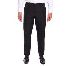 Men's Plain Oxford Dress Pants By AmaDeus - Black - View 3