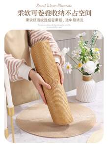 Ivory White Heat-Resistant Round Placemats, Minimalist Elegant Tableware Mats - Ivory White - View 2