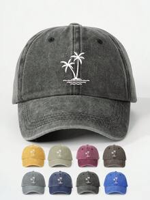 1 pieza Gorra de béisbol casual ajustable unisex con impresión de 3 árboles de coco, para uso al aire libre - gorra de béisbol - Ver 10
