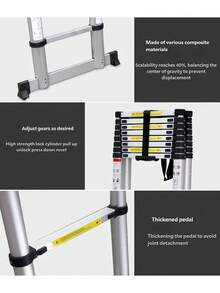 Thang xếp cải tiến, thang thu gọn 4,2m, thang chữ A gia dụng, chất liệu hợp kim nhôm dày dặn, thang chuyên dụng cho công trình. - Thang gấp 4,2 mét - Xem 7